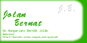 jolan bernat business card