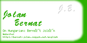 jolan bernat business card